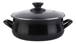 MAGEFESA Black Cacerola 20 con Tapa de Cristal Inducción
