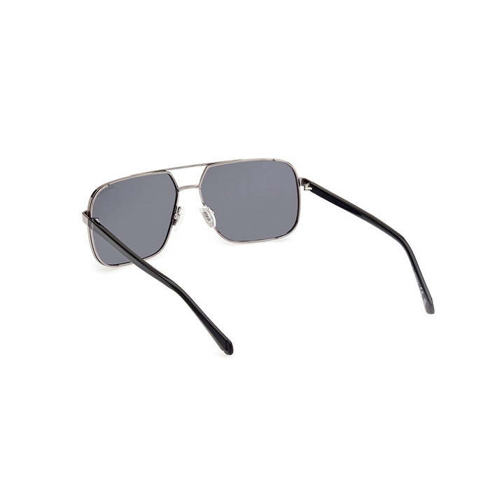 Guess GU00119 Gafas de Sol Polarizadas para Hombre - Montura Plateado Metal, Cristales Gris Humo Polarizados, Forma Navegador, Diámetro 58 mm, Puente 14 mm, Patilla 140 mm