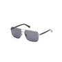 Guess GU00119 Gafas de Sol Polarizadas para Hombre - Montura Plateado Metal, Cristales Gris Humo Polarizados, Forma Navegador, Diámetro 58 mm, Puente 14 mm, Patilla 140 mm