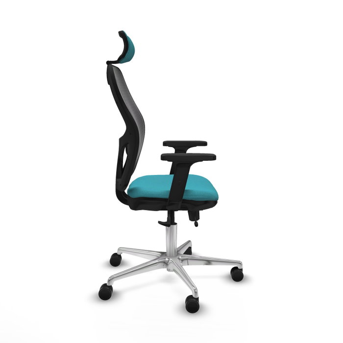 PIQUERAS Y CRESPO Silla de oficina Jorquera con mecanismo Sincro/Traslack, Turquesa y Negro