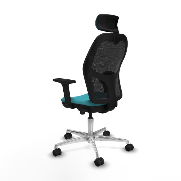 PIQUERAS Y CRESPO Silla de oficina Jorquera con mecanismo Sincro/Traslack, Turquesa y Negro