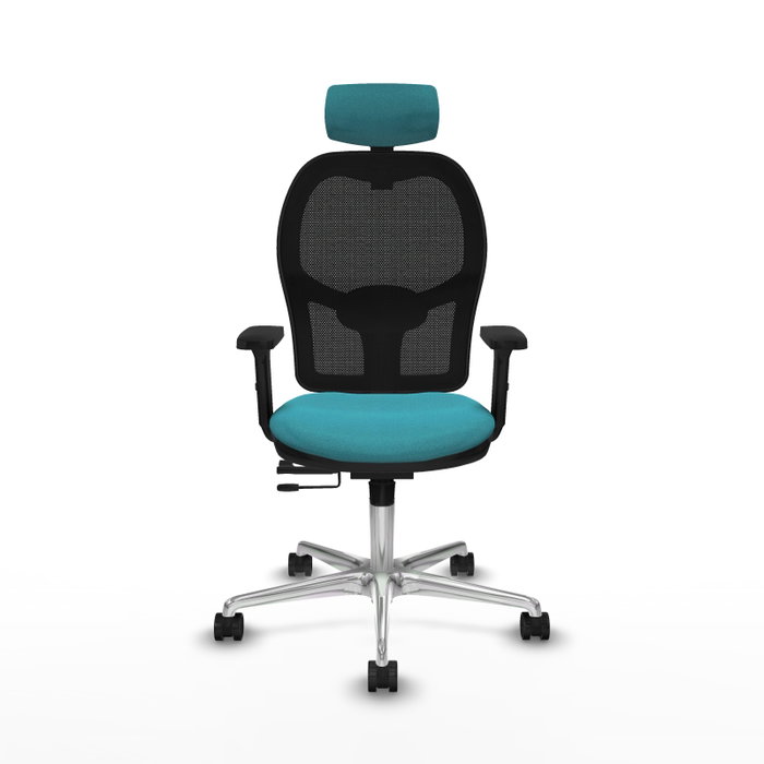PIQUERAS Y CRESPO Silla de oficina Jorquera con mecanismo Sincro/Traslack, Turquesa y Negro