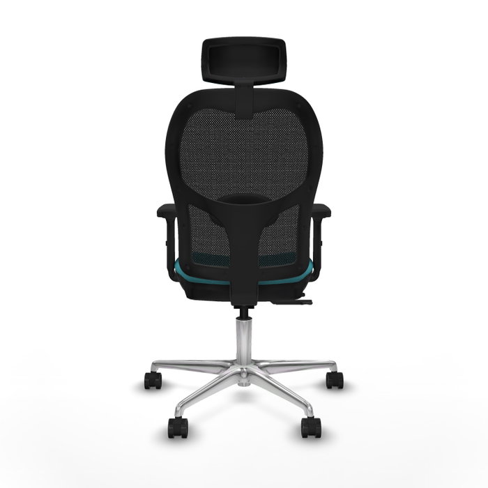 PIQUERAS Y CRESPO Silla de oficina Jorquera con mecanismo Sincro/Traslack, Turquesa y Negro