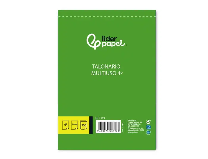 Liderpapel Talonario multiuso original T199 tamaño cuarto Liderpapel Talonario multiuso original T199 tamaño cuarto