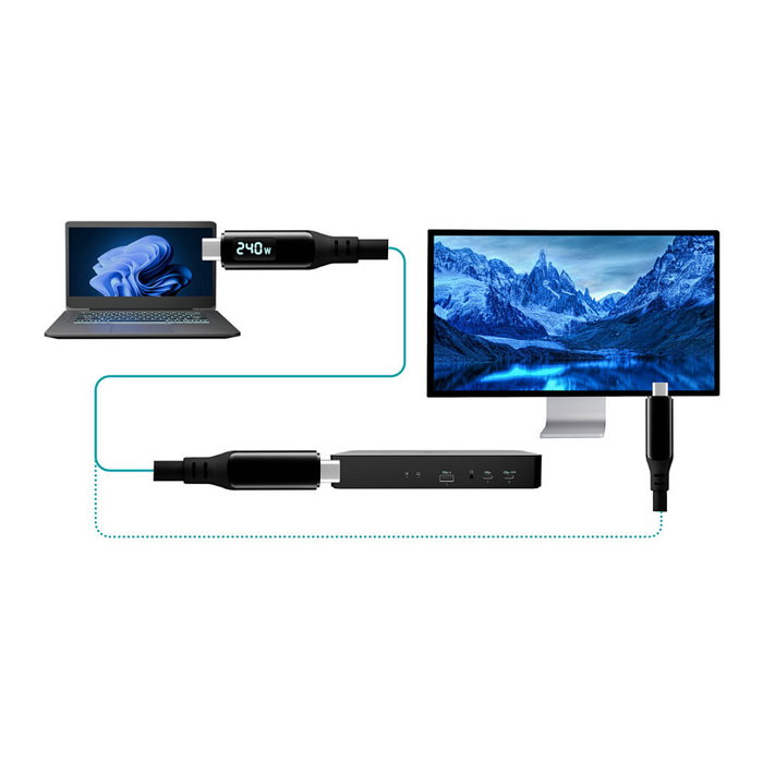 I-Tec Cable Thunderbolt 4/USB4 Class Pro con LCD 240W 40 Gbps 150 cm