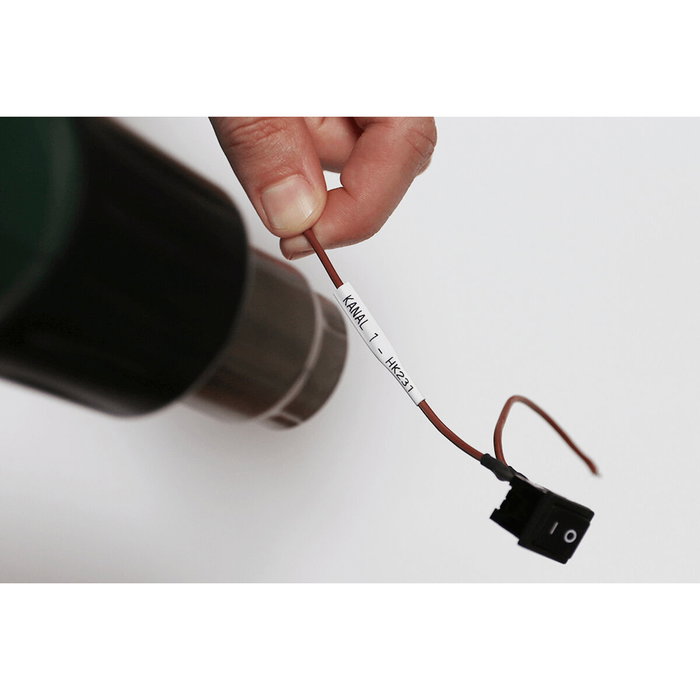 Brother HSe-251E Cinta de Tubo Termorretráctil Negro sobre Blanco 21mm