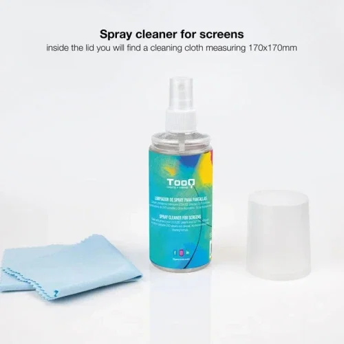 TOOQ Kit Limpiador de Pantallas 150ml con Paño de Microfibra