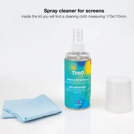 Tooq TQSC0016 Kit Limpiador de Pantallas Spray 150ml + Paño Microfibra