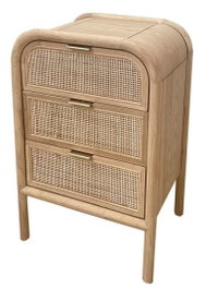 DKD Home Decor Mesita de Noche Abeto Ratán Natural