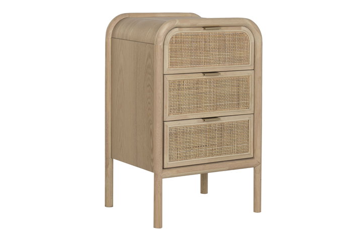 DKD Home Decor Mesita de Noche Abeto Ratán Natural