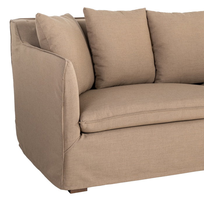 Sofá Marrón Tejido Salón 215 X 92 X 78 cm