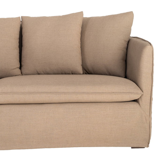 Sofá Marrón Tejido Salón 215 X 92 X 78 cm