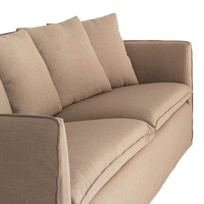 Sofá Marrón Tejido Salón 215 X 92 X 78 cm