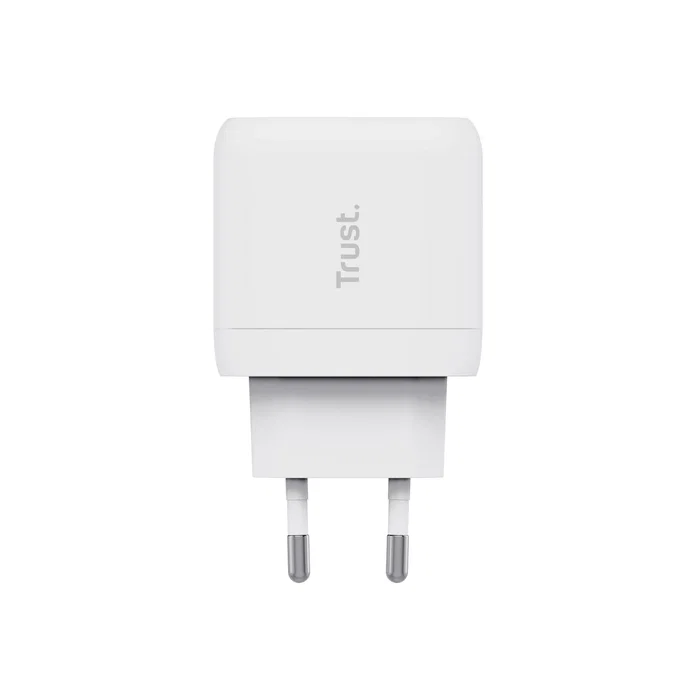 Trust Maxo Cargador de Pared USB-C 45W, Cargador Rápido con Cable 2m, 1 Puerto USB-C PD 3.0, Universal, Blanco, Fabricado con 75% Materiales Reciclados