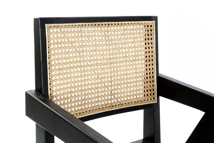DKD Home Decor Silla Olmo Ratan Rejilla Negro