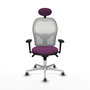 PIQUERAS Y CRESPO Silla de oficina Jorquera con mecanismo Sincro, Morado y Blanco