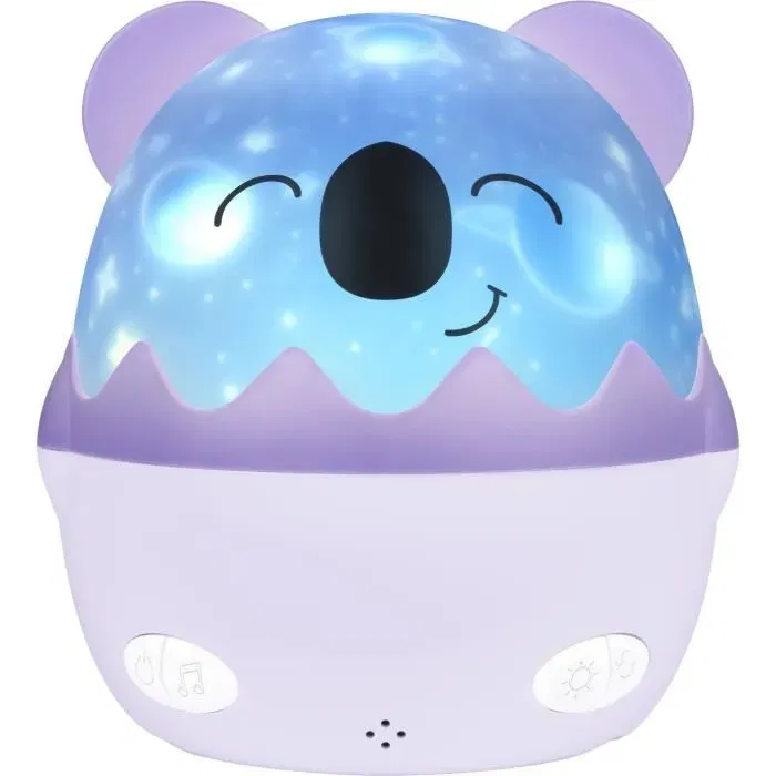 Bigben Interactive BIG1722427343201 Luz Nocturna Musical Inalámbrica Koala Proyección 360°, 13 Películas, 8 Melodías, Mando a Distancia, Batería USB-C