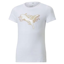 Camiseta de Manga Corta Infantil Puma Alpha Blanco 2XL