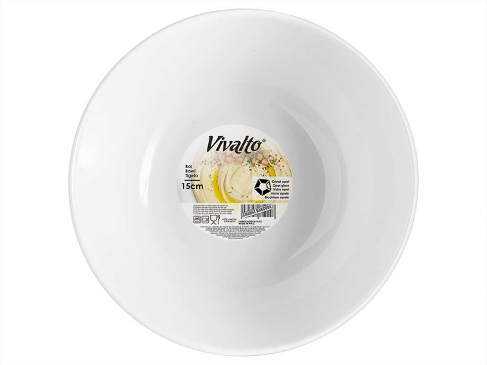 Vivalto Bol Liso Opal Blanco 15 cm (16x5.2x16 cm) Apto Microondas y Lavavajillas (Set de 24) Vivalto Bol Liso Opal Blanco 15 cm (16x5.2x16 cm) Apto Microondas y Lavavajillas (Set de 24)
