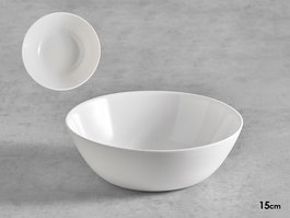 Vivalto Bol Liso Opal Blanco 15 cm (16x5.2x16 cm) Apto Microondas y Lavavajillas (Set de 24)