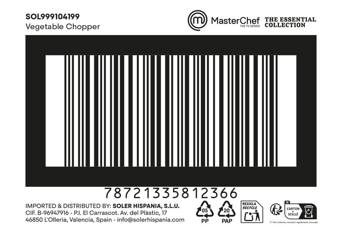Inde Picadora Verduras 10,4x13,3x13,3 cm 3,2 kg (12 Unidades)