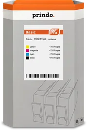 Prindo Multipack de tinta Negro, Cian, Magenta y Amarillo PRSET1305 Basic