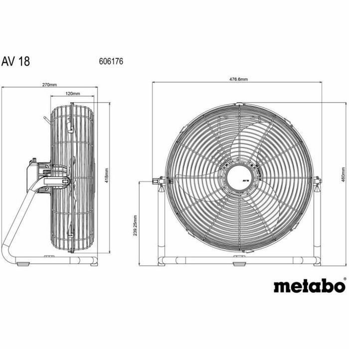 Metabo Ventilador inalámbrico AV 18 - 18 V