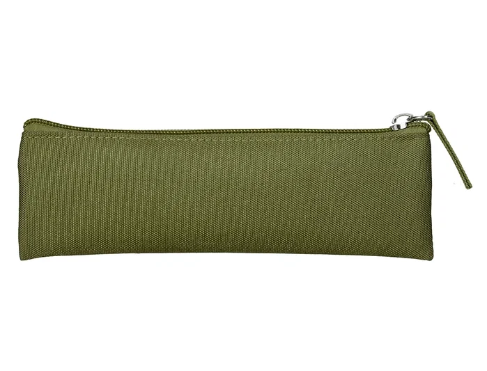 Liderpapel Estuche portatodo plano estrecho verde militar