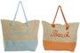 DKD Home Decor Bolso Mediterraneo Azul Naranja Fibra 54 x 39 x 15 cm (4 Unidades)