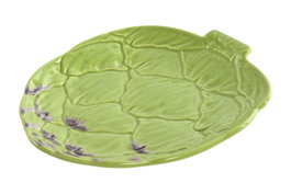 DKD Home Decor Platos de Gres Alcachofa Verde 21,5x18x3 cm (Pack de 4)