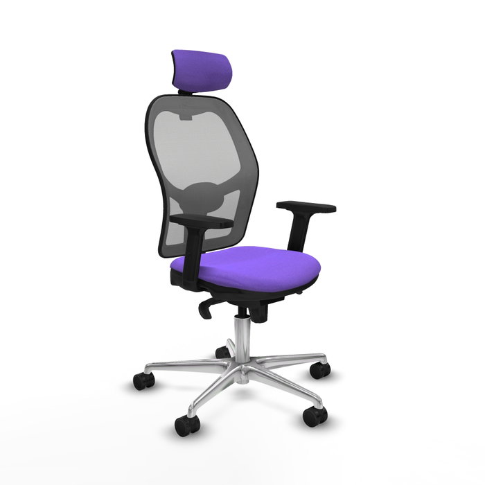 PIQUERAS Y CRESPO Silla de oficina Jorquera con mecanismo Sincro, Tela Lila y Malla Gris PIQUERAS Y CRESPO Silla de oficina Jorquera con mecanismo Sincro, Tela Lila y Malla Gris