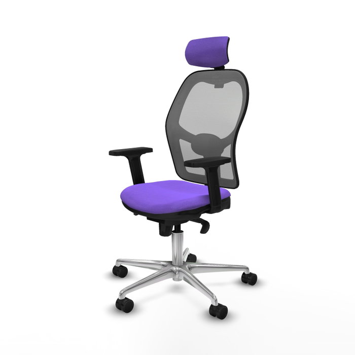 PIQUERAS Y CRESPO Silla de oficina Jorquera con mecanismo Sincro, Tela Lila y Malla Gris PIQUERAS Y CRESPO Silla de oficina Jorquera con mecanismo Sincro, Tela Lila y Malla Gris