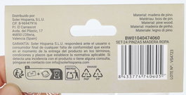 Wooow Set 24 Pinzas Madera para Ropa 7 cm Largo x 1.4 cm Alto x 1.1 cm Ancho (36 Unidades)