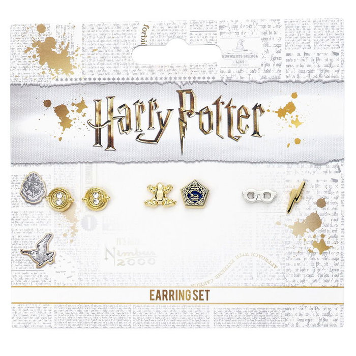 THE CARAT SHOP Set 3 pendientes Harry Potter surtido, Time Turners, Chocolate Frogs, Glasses with Lightning Bolt THE CARAT SHOP Set 3 pendientes Harry Potter surtido, Time Turners, Chocolate Frogs, Glasses with Lightning Bolt