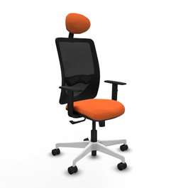 PIQUERAS Y CRESPO Silla de oficina Zulema Naranja y Negro