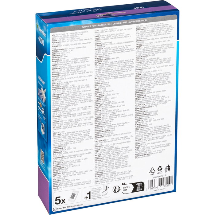 Menalux 4000 Pack de 5 bolsas con microfiltro