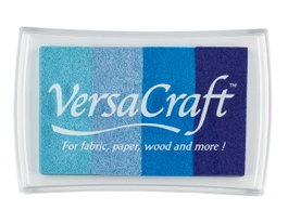 Tsukineko Versacraft Almohadilla de Tinta 4 Colores Tonos Azules 95x65mm
