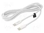 LogiLink Cable USB-C a USB-C de 1.5m, Nylon, Blanco