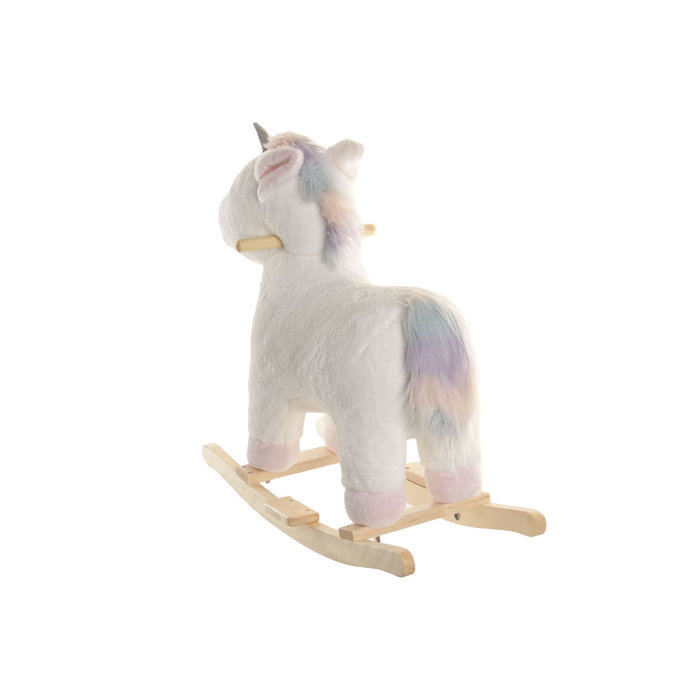 DKD Home Decor Mecedora Unicornio en Blanco y Natural DKD Home Decor Mecedora Unicornio en Blanco y Natural