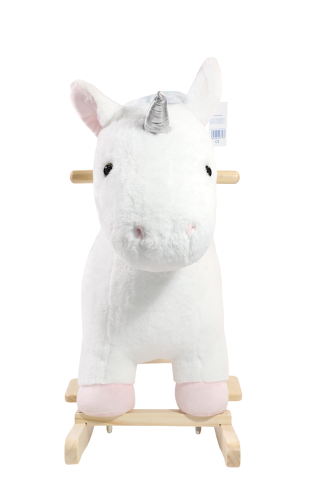 DKD Home Decor Mecedora Unicornio en Blanco y Natural DKD Home Decor Mecedora Unicornio en Blanco y Natural