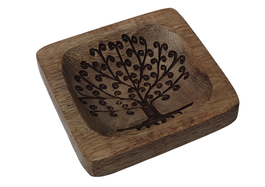 DKD Home Decor Bandeja Vaciabolsillos Árbol de la Vida de Mango
