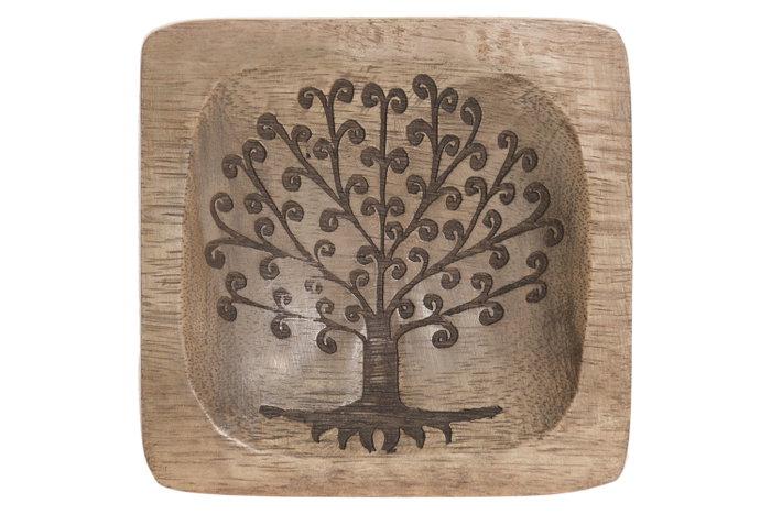 DKD Home Decor Bandeja Vaciabolsillos Árbol de la Vida de Mango