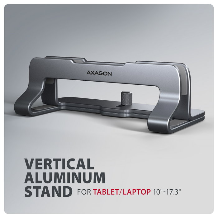 Axagon STND-VG Soporte Vertical de Aluminio Ajustable, Gris