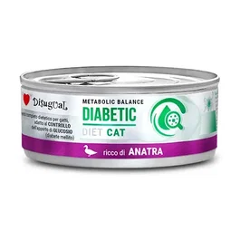 Disugual Diet Cat Diabetic Pato Alimento Húmedo para Gatos con Diabetes, 12 Latas x 85 gr