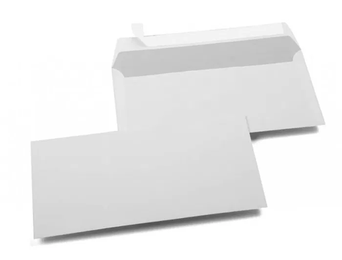 Liderpapel Sobre Nº 5 Blanco Americano 115x225 mm Tira de Silicona Paquete de 25 Unidades