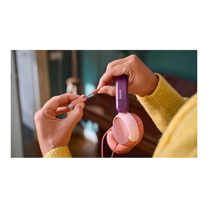Philips TAK2000MP/00 Auriculares Diadema Supraaural Alámbricos con Cable USB-C - Llamadas/Música, Color Naranja/Púrpura/Rosa, Reducción de Ruido, Frecuencia 20-20000 Hz, 135 g