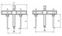 Forza Extractor Multiple Serie 1800C con 8 Patas Intercambiables en Maleta, Husillo Giratorio 90 Grados para Extraccion de Piezas