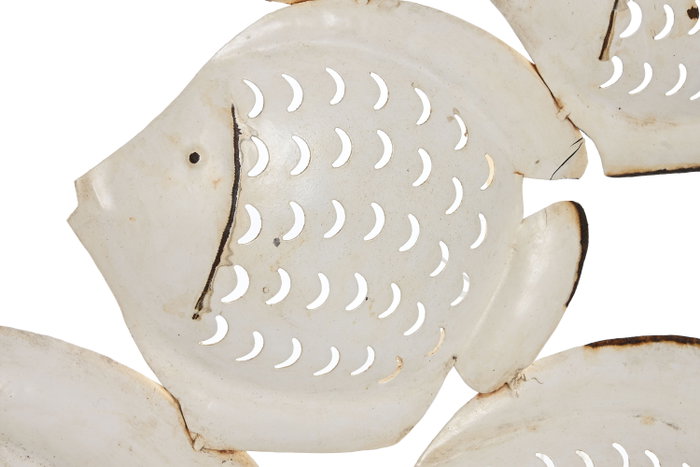 DKD Home Decor Decoración de Pared Metal Peces Envejecido Blanco DKD Home Decor Decoración de Pared Metal Peces Envejecido Blanco