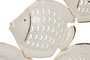 DKD Home Decor Decoración de Pared Metal Peces Envejecido Blanco