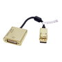 ROLINE Adaptador DisplayPort a DVI-D Activo 4K 3840x2160 Oro 12.03.3175, 0.15 m, Macho a Hembra